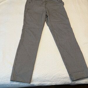 Cynthia Rowley Black and White Micro-Check Chinos